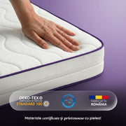 Saltea HYGENE THERAPY HYBRID, 7 zone de confort, Arcuri Individuale, husă detașabilă cu fermoar, lavabilă, superortopedică, Grosime 24 cm