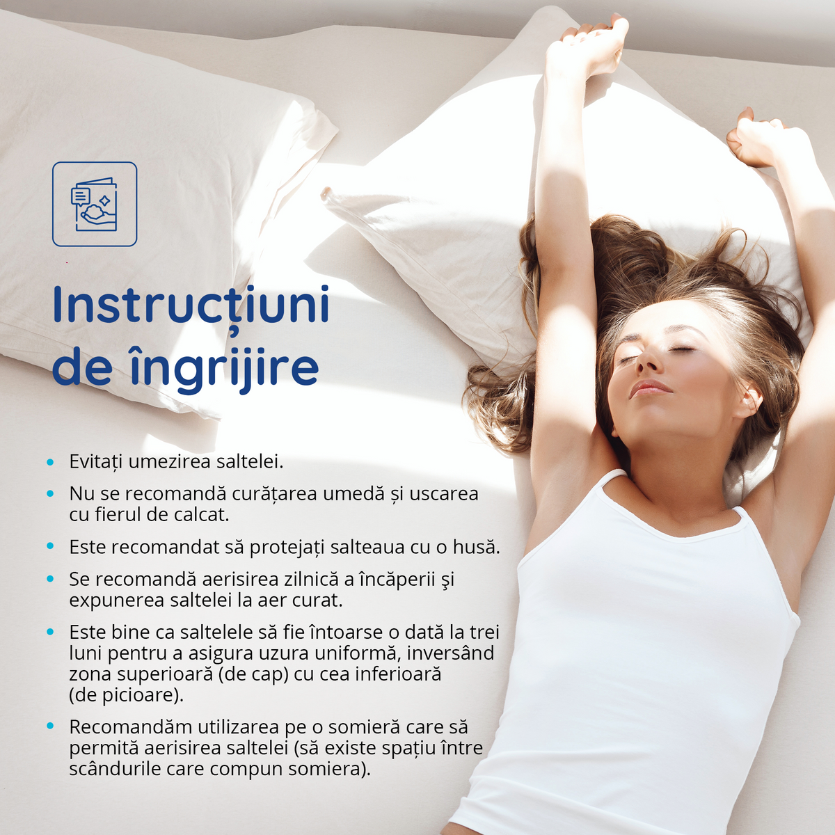 Saltea Ideal Sleep ALOE VERA AIRFLOW MEMORY, Arcuri Bonell, spumă poliuretanică elastică, spumă cu memorie, husă cu aerisire optimă, superortopedică, Grosime 30 cm