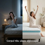 Saltea Ideal Sleep COOLTECH ALOE VERA DUAL, spumă poliuretanică durabilă, spumă High Resilience, husă CoolTech, superortopedică, Grosime 23 cm