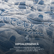 Saltea Ideal Sleep COOL MEMORY GEL POCKET 5 Zone, Arcuri individuale, spumă poliuretanica elastică, spumă cu memorie cu gel de răcire, husă CoolActive, superortopedică, Grosime 30 cm