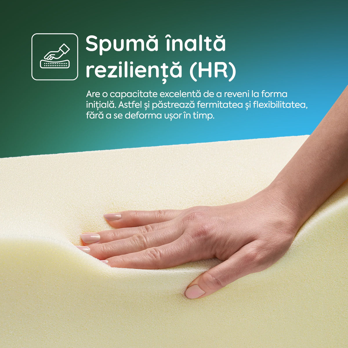 Saltea Ideal Sleep COOLTECH ALOE VERA DUAL, spumă poliuretanică durabilă, spumă High Resilience, husă CoolTech, superortopedică, Grosime 23 cm