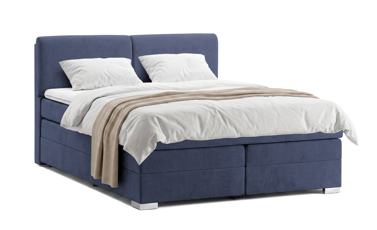 Pat Boxspring Gibson, cu lada de depozitare, Albastru Inchis, Prestigehome.ro, Prestige, #Color_Albastru-Inchis-Enjoy