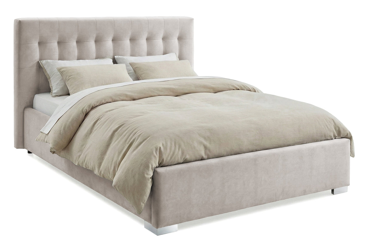 Pat Tapitat Strasbourg, cu Lada Rabatabil, Velur-Menta, Prestigehome.ro, Prestige, #Color_swing-bej