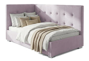 Pat Tapițat Lille de colț, cu somieră rabatabilă și ladă depozitare, #color_Swing-Violet