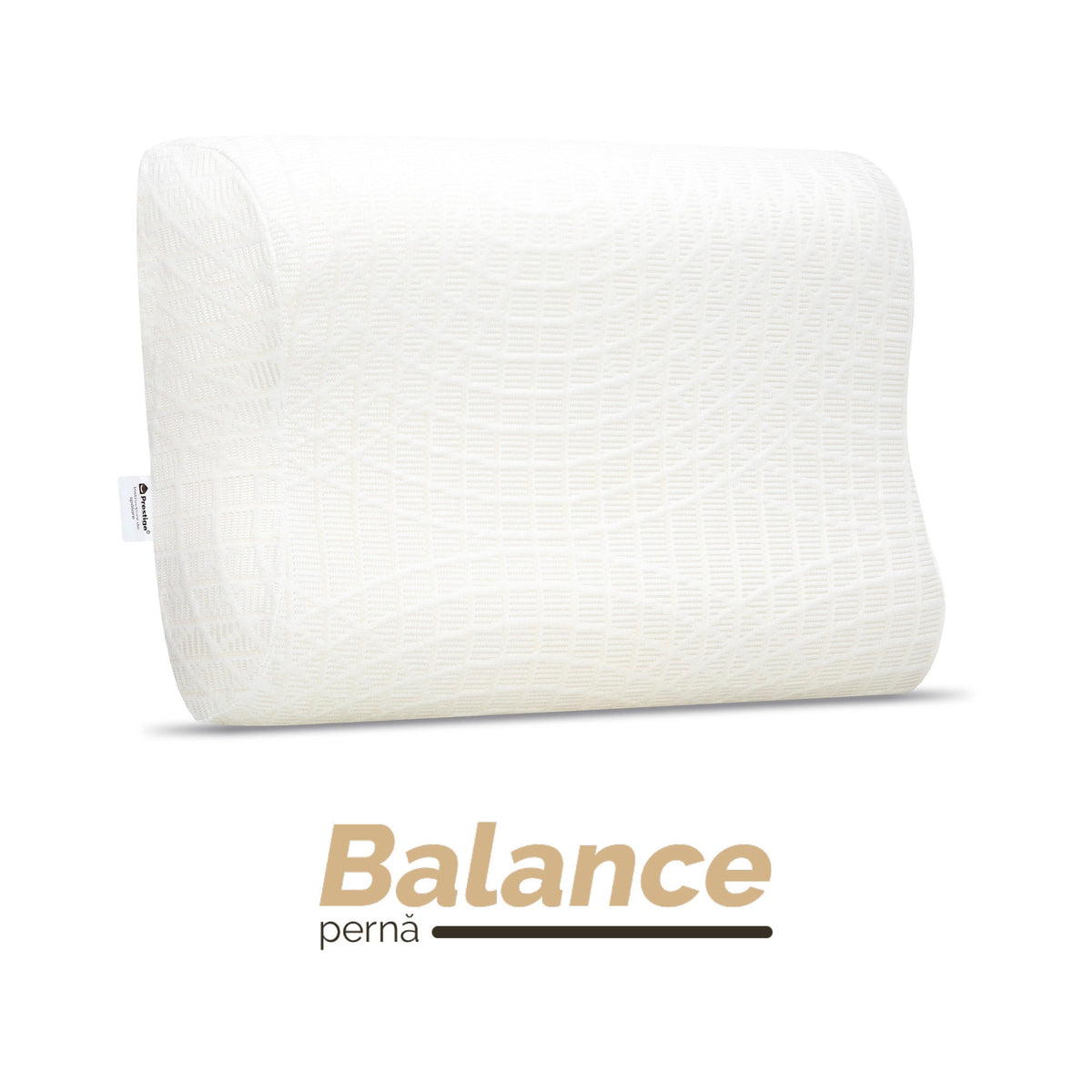Pernă anatomică Balance, din spumă cu memorie Viscolex și husă detașabilă cu sistem de ventilație al aerului, 60x38x10 cm - Prestige Home