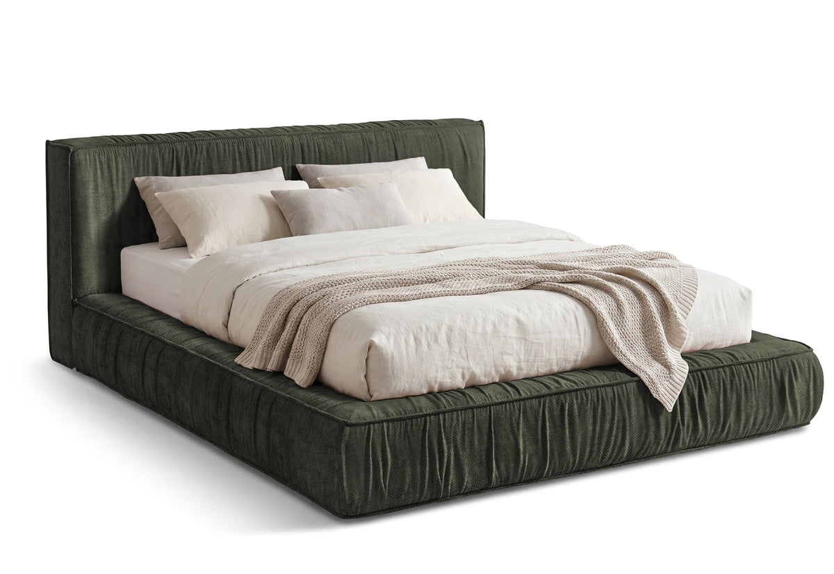 Pat Tapițat Primavara, cu somieră fixă, #color_Verde-Olive-Eden