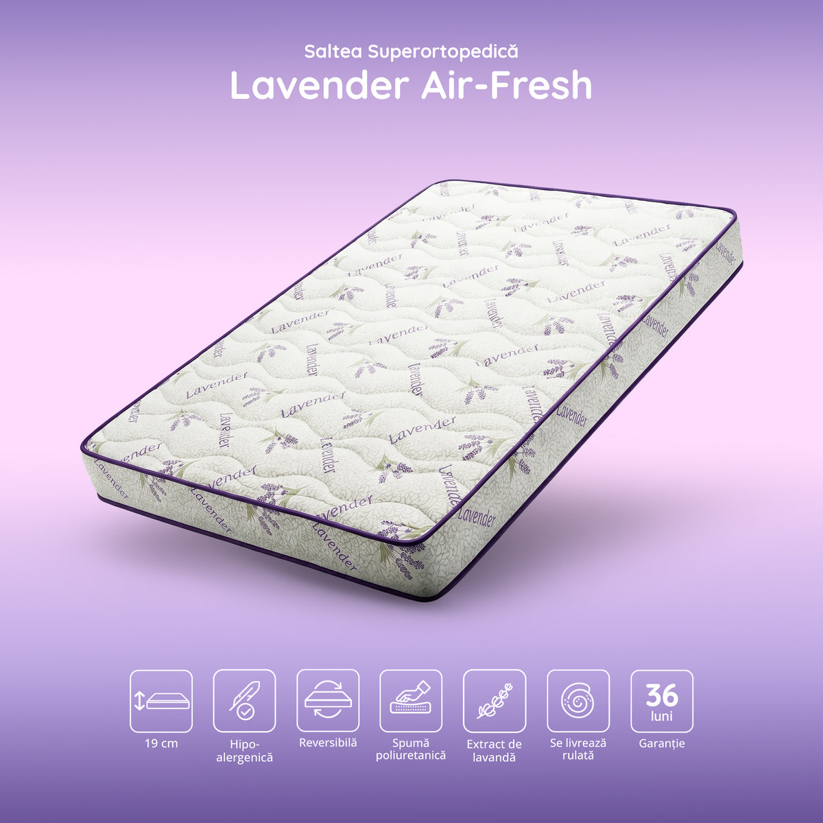 saltea-lavender-air-fresh-cu spuma-husa-cu-efect-hipoalergenica-super-ortopedica