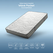 Saltea Ideal Sleep WAVE POCKET, Arcuri individuale, spumă poliuretanică în straturi, superortopedică, Grosime 25 cm