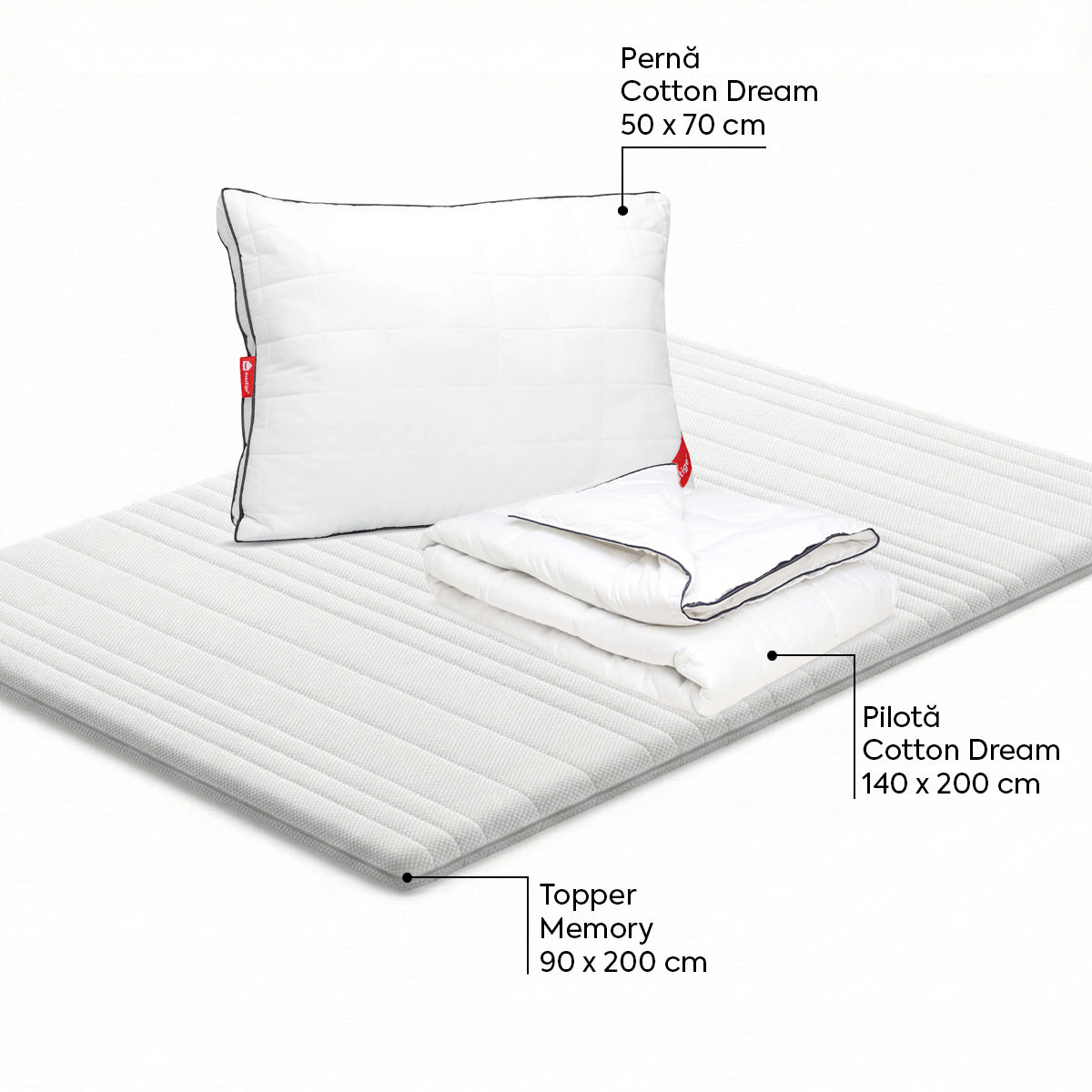 Set Topper Memory 90 x 200 Cotton Dream Single