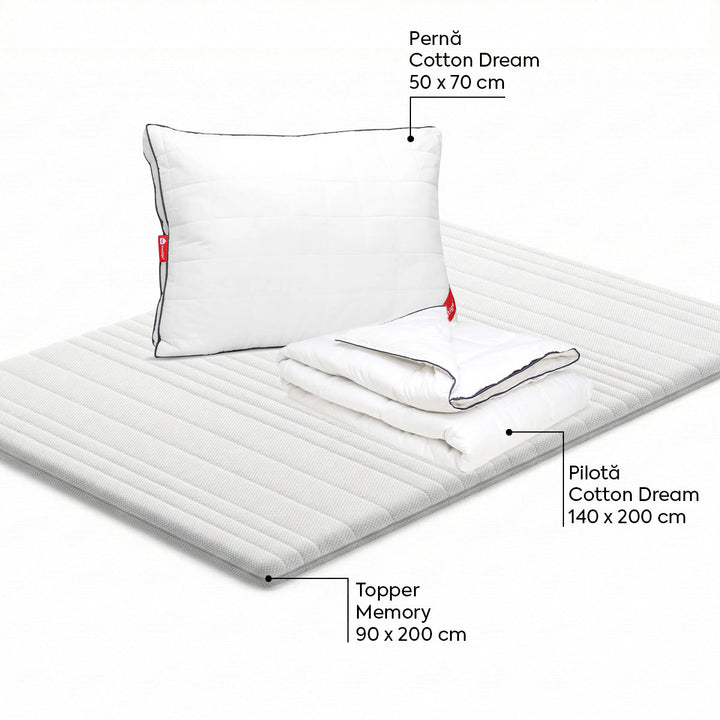 Set Topper Memory 90 x 200 Cotton Dream Single