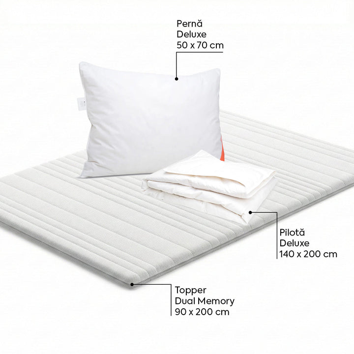 Set Topper Dual Memory 90 x 200 Deluxe Single