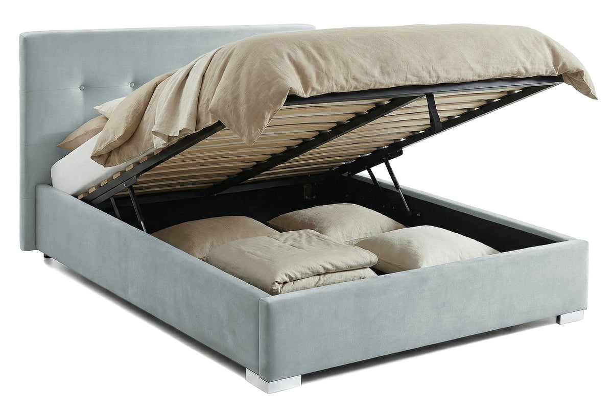 Pat Tapitat Lille, cu Lada Rabatabil, Velur-Antracit, Prestigehome.ro, Prestige, #Color_swing-menta