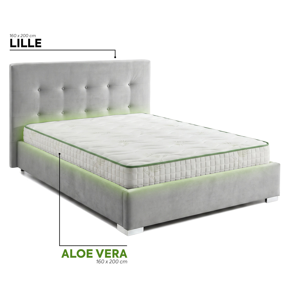 Pachet Pat + Saltea 120x200 Cozy Single