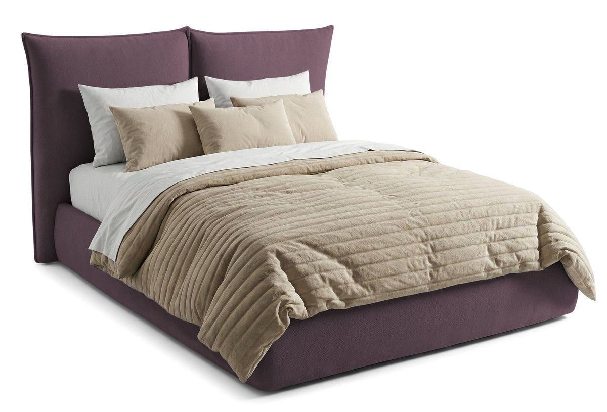 Pat Tapițat Rossi, cu somieră fixă și tăblie înaltă, violet, #color_Violet-Loft