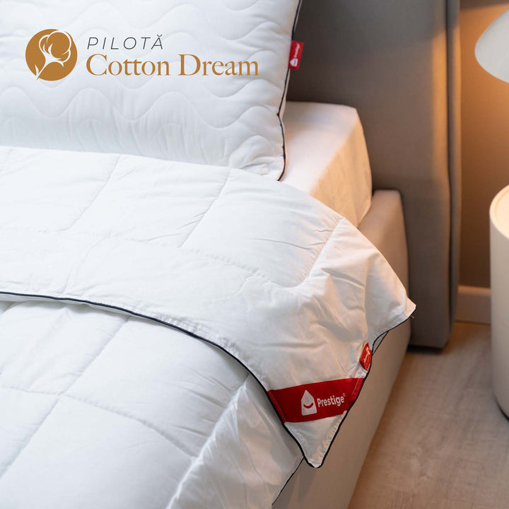 Pilotă Cotton Dream cu microfibră, husă bumbac, 200x200 cm-Pilotă-Prestige Home-Prestige Home