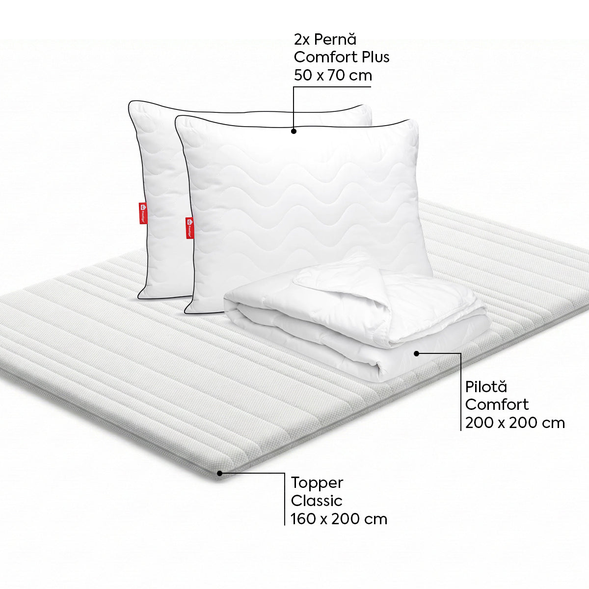 Set Topper Classic 160 x 200 Comfort Double