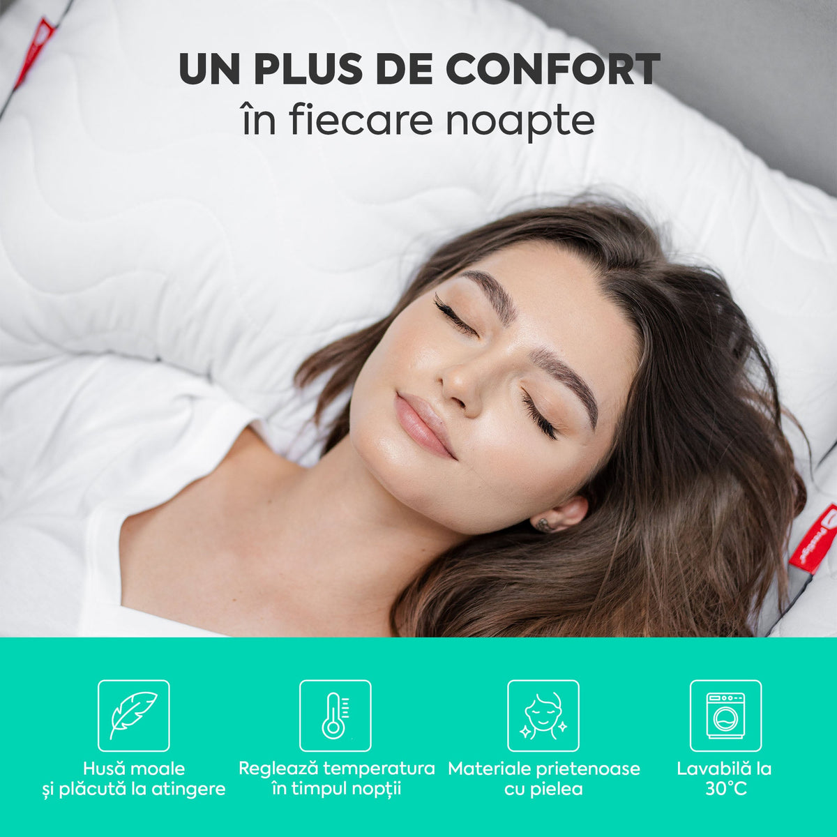 Set 2 x Perne Comfort Plus cu microfibră, husă microfibră, 50x70 cm-Seturi Perne-Prestige Home-Prestige Home