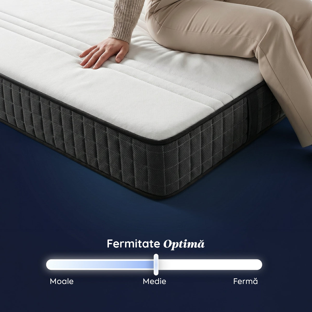 Saltea ORIGINAL, 14+2 Memory, spumă poliuretanică elastică, spumă cu memorie, husă antibacteriană, superortopedică, Grosime 18 cm - Prestige Home  