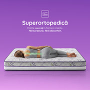 Saltea LAVENDER AIR HYGENE THERAPY,  husă detașabilă, superortopedică, cu spumă poliuretanică și arcuri, Grosime 25 cm