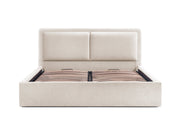 Pat Tapițat PIEMONTE, cu somieră rabatabilă și ladă de depozitare, #color_loft-crem
