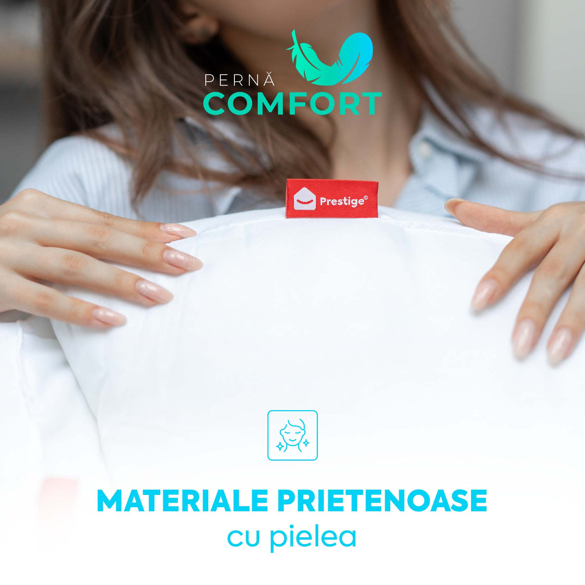 Pernă Comfort cu microfibră, husă microfibră, 50x70 cm-Pernă-Prestige Home-Prestige Home