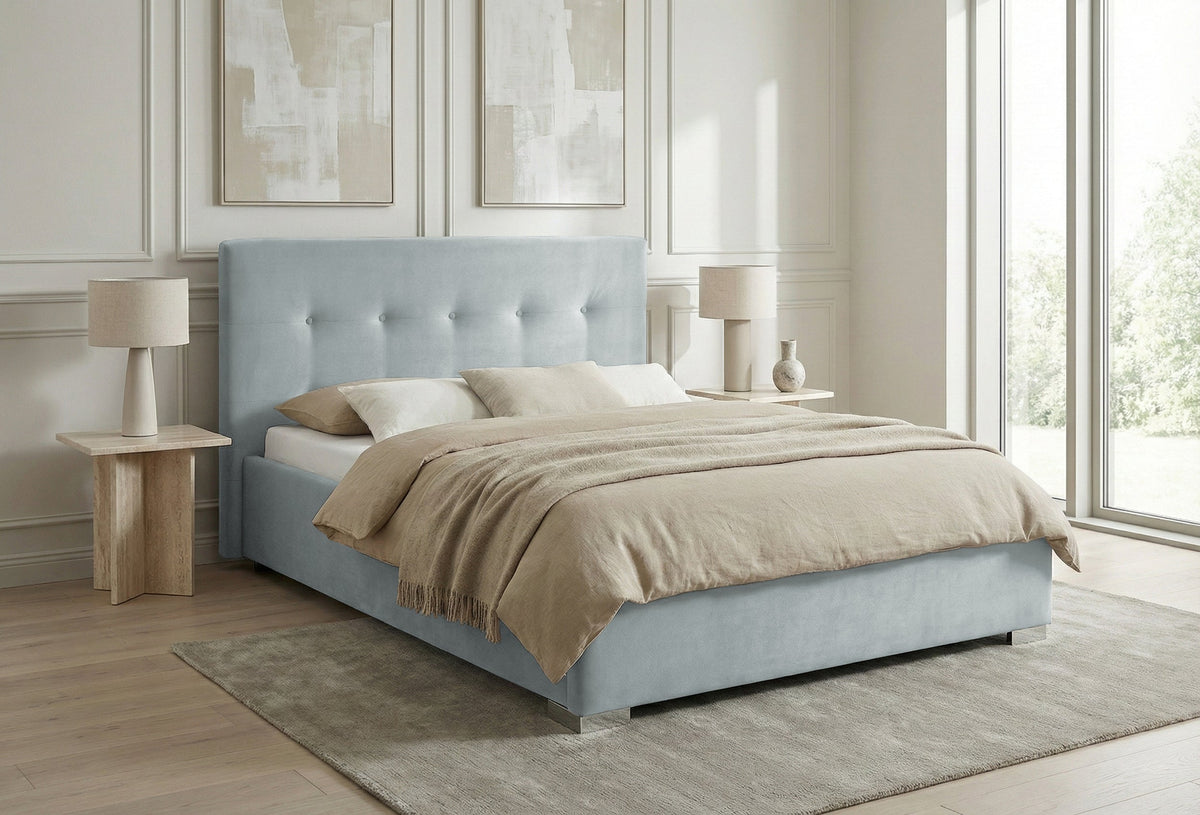 Pat Tapitat Lille, cu Lada Rabatabil, Velur-Antracit, Prestigehome.ro, Prestige, #Color_swing-menta
