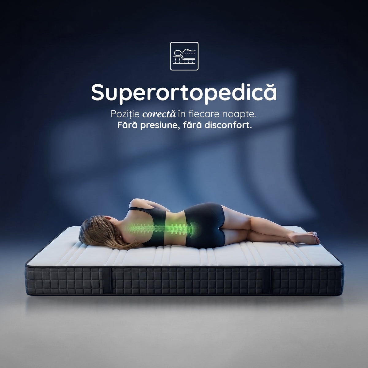 Saltea ORIGINAL, 14+2 Memory, spumă poliuretanică elastică, spumă cu memorie, husă antibacteriană, superortopedică, Grosime 18 cm - Prestige Home  
