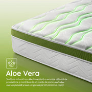 Saltea Ideal Sleep ALOE VERA AIRFLOW MEMORY, Arcuri Bonell, spumă poliuretanică elastică, spumă cu memorie, husă cu aerisire optimă, superortopedică, Grosime 30 cm
