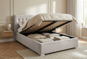 Pat Tapitat Strasbourg, cu Lada Rabatabil, Velur-Menta, Prestigehome.ro, Prestige, #Color_swing-bej