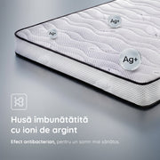 Saltea SILVER FLEX, spumă poliuretanică, reversibilă, hipoalergenică, super ortopedică, Grosime 19 cm  - Prestige Home