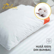 Set 10 x Perne Deluxe cu pene și puf de gâscă, husă bumbac, 50x70 cm-Seturi Perne-Prestige Home-Prestige Home