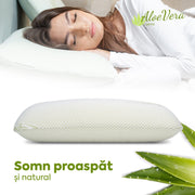 Pernă Aloe Vera Therapy, din spumă cu memorie flexibilă, husă detașabilă și lavabilă, 60x40x15 cm - Prestige Home