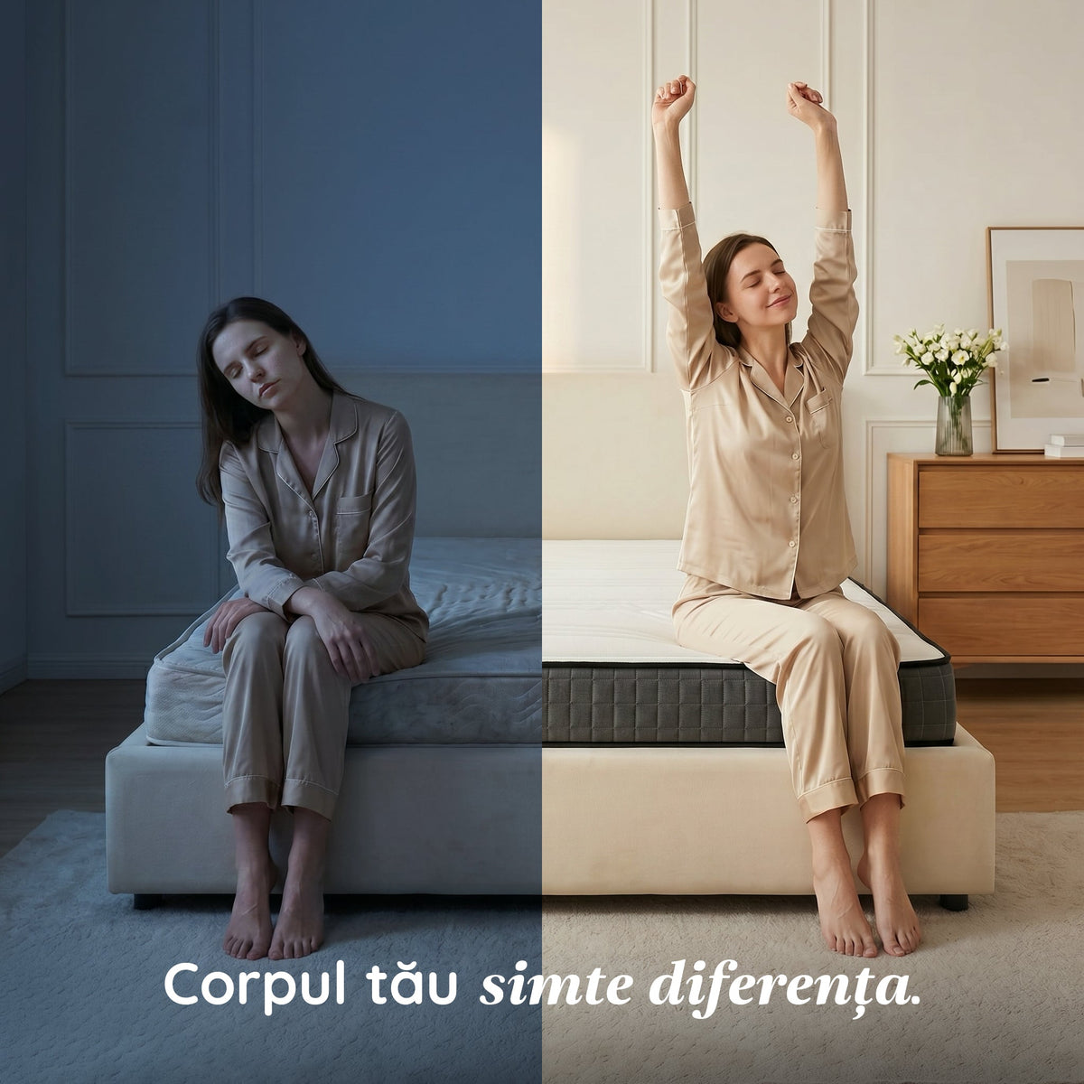 Saltea ORIGINAL, 14+2 Memory, spumă poliuretanică elastică, spumă cu memorie, husă antibacteriană, superortopedică, Grosime 18 cm - Prestige Home  