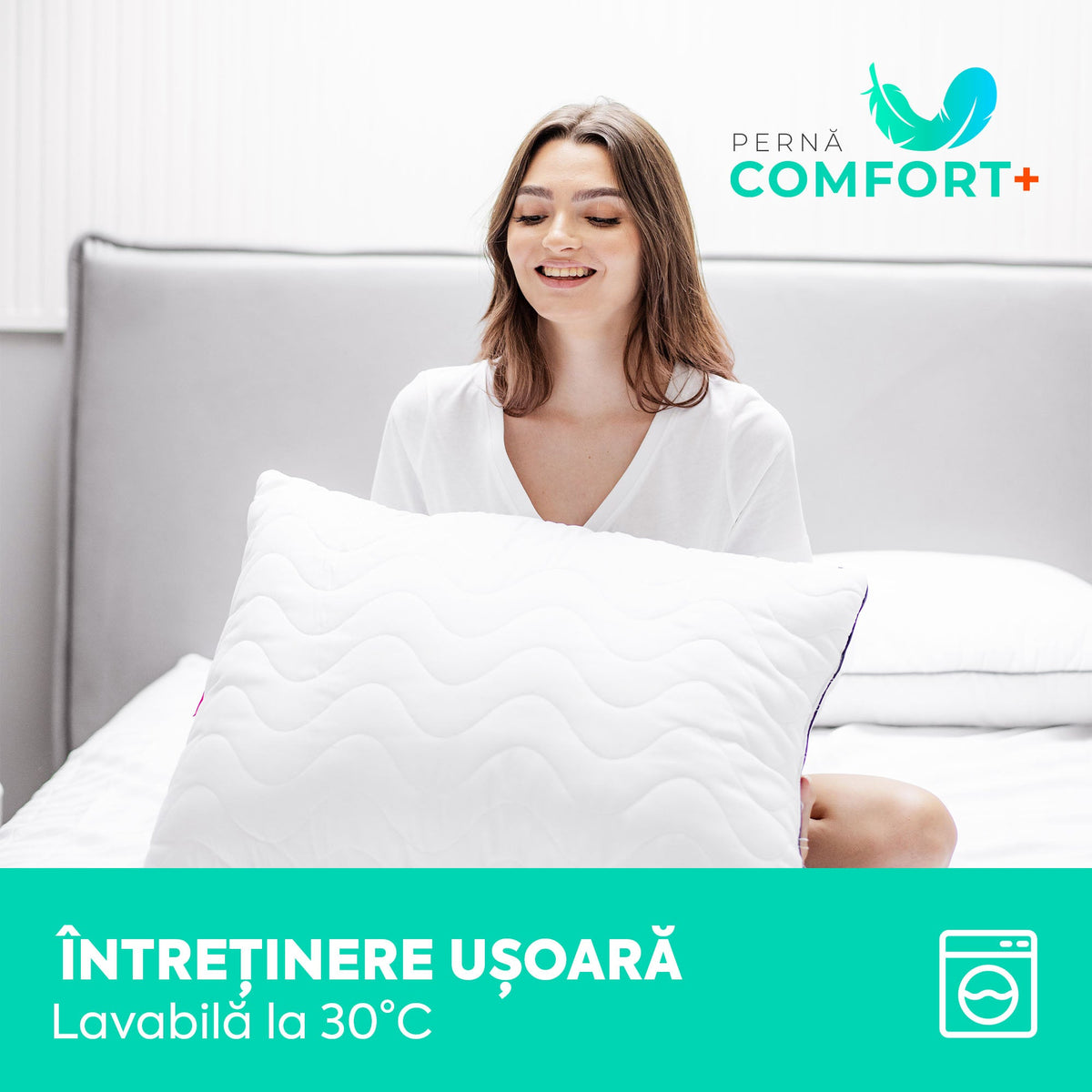 Set 2 x Perne Comfort Plus cu microfibră, husă microfibră, 50x70 cm-Seturi Perne-Prestige Home-Prestige Home