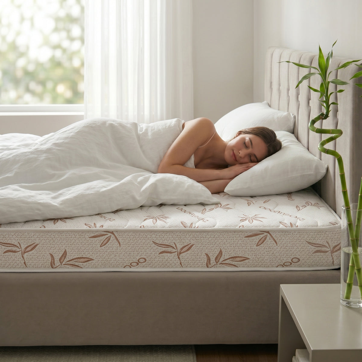 Saltea BAMBOO CONFORT, spumă poliuretanică, reversibilă, hipoalergenică, super ortopedică, Grosime 19 cm  - Prestige Home