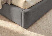 Pat Tapițat KESINGTON, cu somieră rabatabilă și ladă de depozitare, #color_Gri-Antracit-Loft