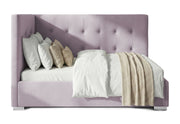 Pat Tapițat Lille de colț, cu somieră rabatabilă și ladă depozitare, #color_Swing-Violet