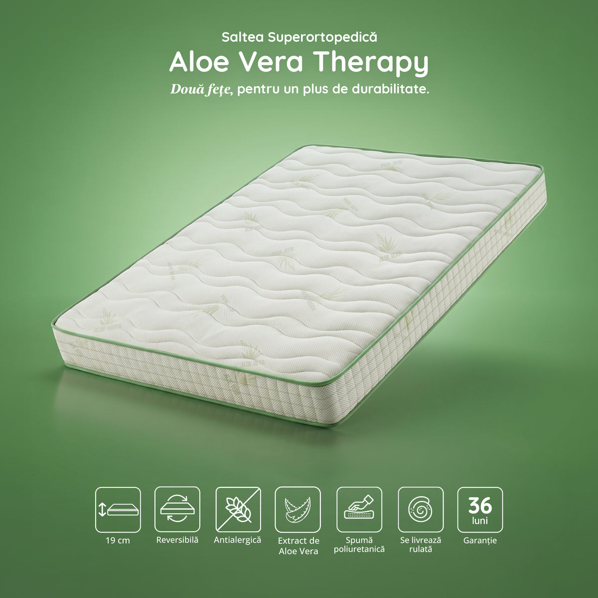 Pachet Pat + Saltea 120x200 Cozy Single