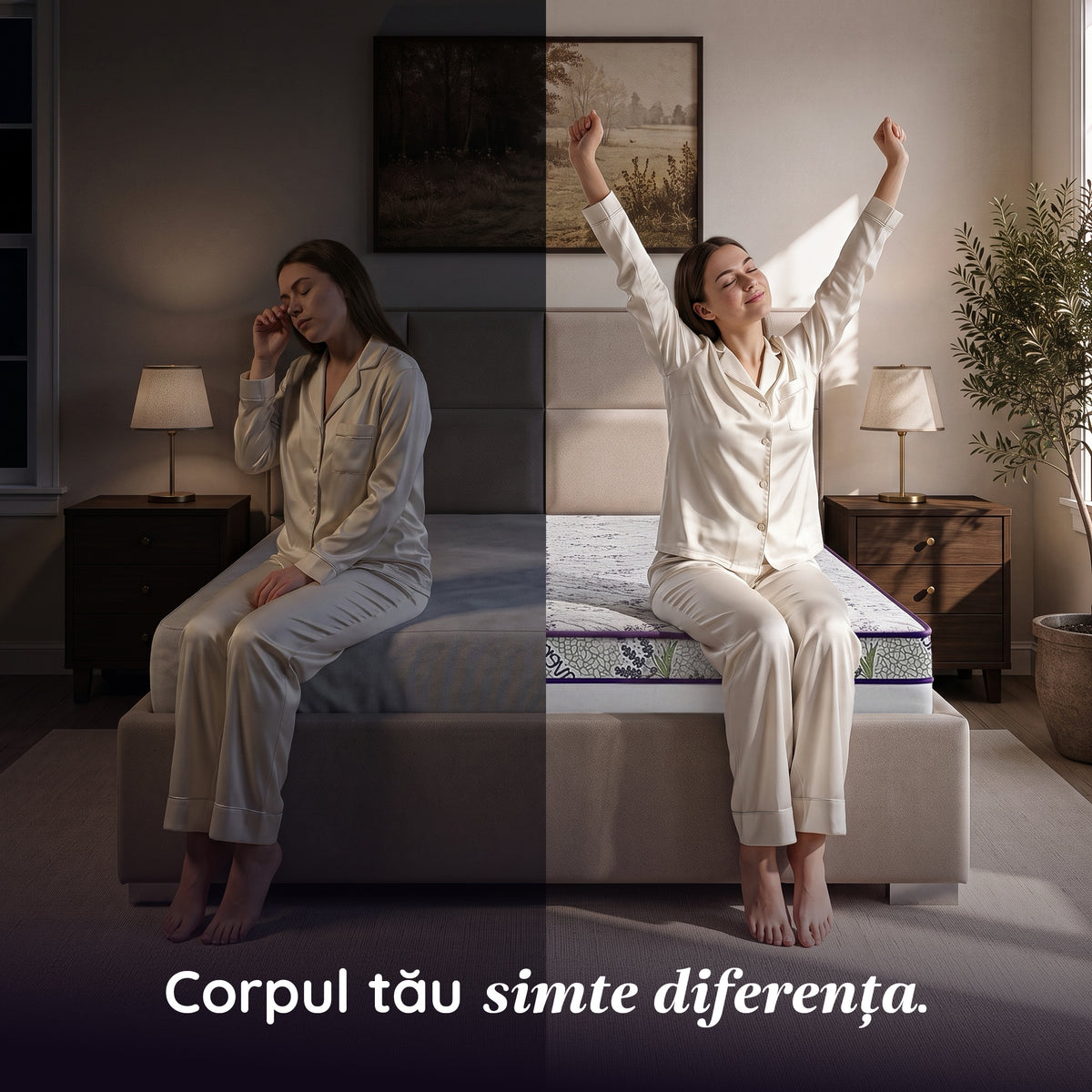 Saltea LAVENDER AIR HYGENE THERAPY,  husă detașabilă, superortopedică, cu spumă poliuretanică și arcuri, Grosime 25 cm
