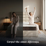 Saltea ZERO GRAVITY, 7 zone de confort, Arcuri Individuale, spumă poliuretanică elastică, spumă cu memorie, husă cu efect antialergic, superortopedică, Grosime 27 cm
