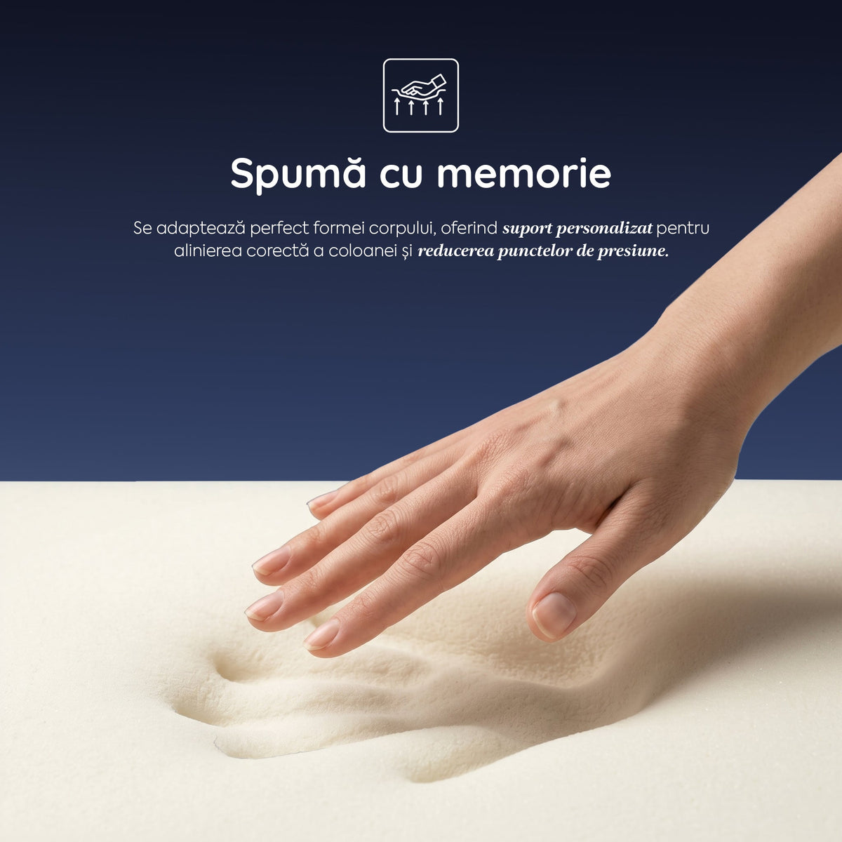 Saltea ORIGINAL, 14+2 Memory, spumă poliuretanică elastică, spumă cu memorie, husă antibacteriană, superortopedică, Grosime 18 cm - Prestige Home  