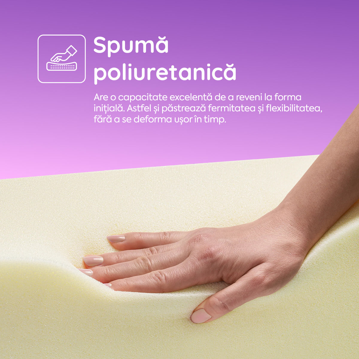 Saltea LAVENDER AIR HYGENE THERAPY,  husă detașabilă, superortopedică, cu spumă poliuretanică și arcuri, Grosime 25 cm