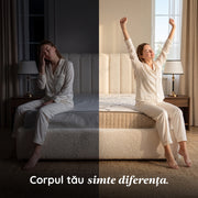 Saltea Ideal Sleep HOTEL SERIES LUX, superortopedică, cu spumă poliuretanică și arcuri, husă cu aerisire optimă, Grosime 25 cm