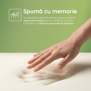 Saltea ALOE VERA HYGENE BIO MEMORY 18+5, 7 zone de confort, spumă poliuretanică elastică, spumă cu memorie, husă detașabilă cu fermoar, lavabilă, superortopedică, Grosime 25 cm - Prestige Home