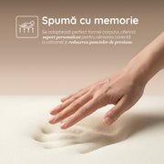Saltea ZERO GRAVITY, 7 zone de confort, Arcuri Individuale, spumă poliuretanică elastică, spumă cu memorie, husă cu efect antialergic, superortopedică, Grosime 27 cm