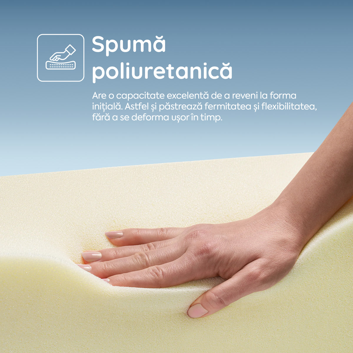 Saltea Ideal Sleep WAVE POCKET, Arcuri individuale, spumă poliuretanică în straturi, superortopedică, Grosime 25 cm