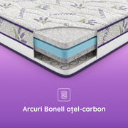 Saltea LAVENDER AIR HYGENE THERAPY,  husă detașabilă, superortopedică, cu spumă poliuretanică și arcuri, Grosime 25 cm