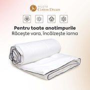 Pilotă Cotton Dream cu microfibră, husă bumbac, 140x200 cm-Pilotă-Prestige Home-Prestige Home