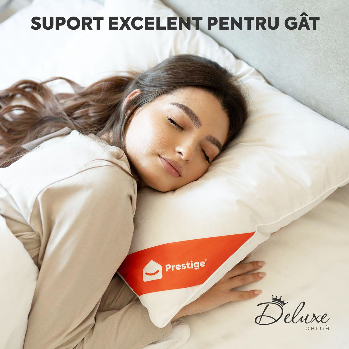 Set 10 x Perne Deluxe cu pene și puf de gâscă, husă bumbac, 50x70 cm-Seturi Perne-Prestige Home-Prestige Home