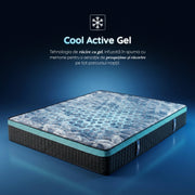 Saltea Ideal Sleep COOL MEMORY GEL POCKET 5 Zone, Arcuri individuale, spumă poliuretanica elastică, spumă cu memorie cu gel de răcire, husă CoolActive, superortopedică, Grosime 30 cm